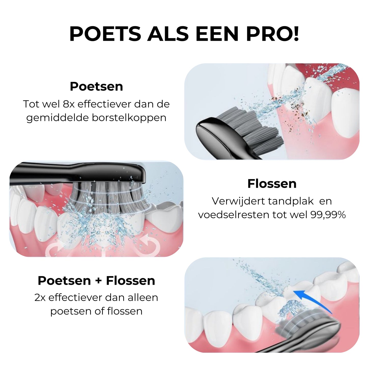 2-in-1 Elektrische Tandenborstel Opzetborstels